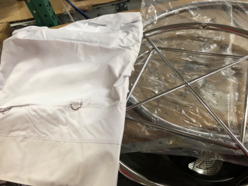Photo 1 of ***MISSING PARTS - SEE NOTES***
Whitmor Round Commercial Laundry Hamper, Silver and White, Round