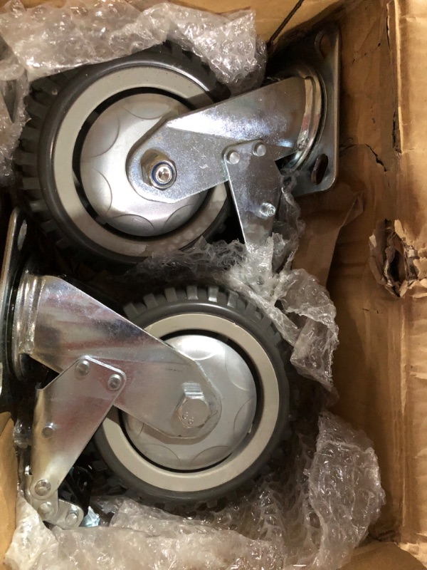 Photo 2 of 6" Heavy Duty Caster Wheels Set of 2 Load 2200lbs Premium Rubber No Noise Casters 