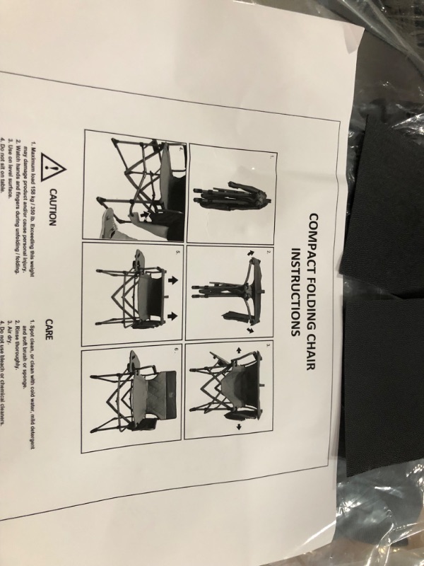 Photo 3 of **chair damaged**see images**
TIMBER RIDGE Heavy Duty Camping Chair with Compact Size, Supports Up to 350lbs, Grey  ++See picture for damage++