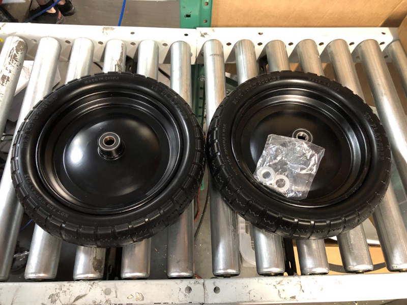 Photo 1 of 13" Solid Flat Free Tires and Wheels 2 Pack, 3.50-9