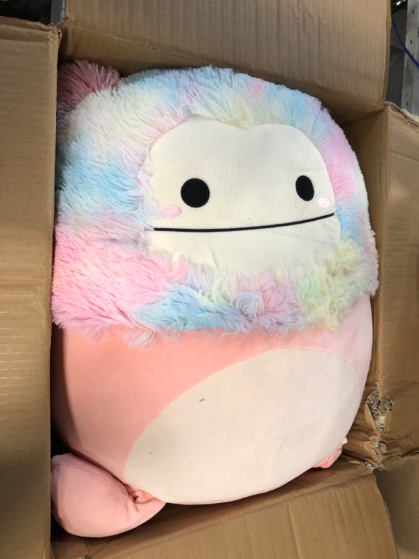 Photo 2 of Squishmallows 20-Inch Diane Peach Bigfoot with Rainbow Hair Plush