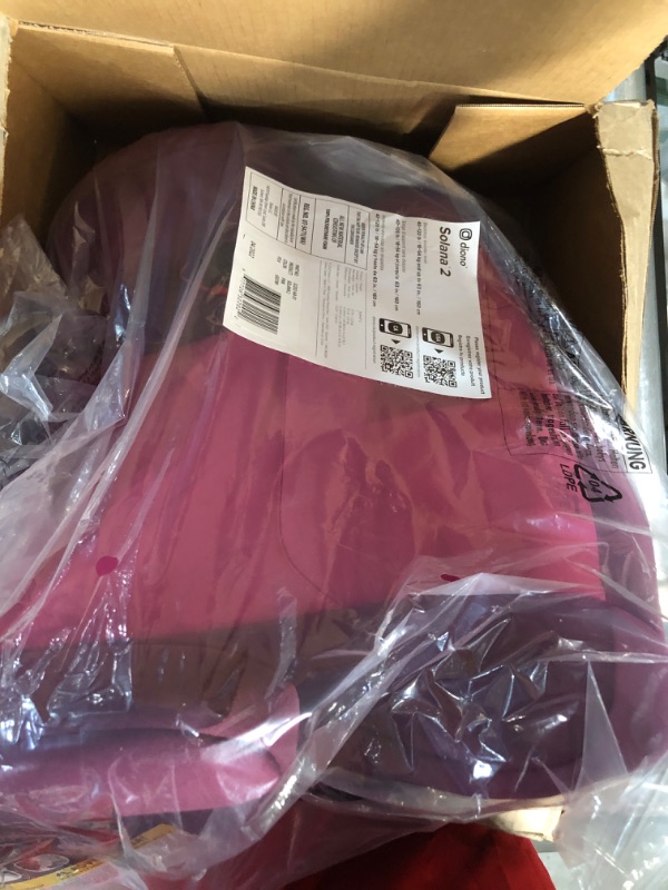 Photo 3 of Diono Solana 2 No Latch, XL Lightweight Backless Belt-Positioning Booster Car Seat, 8 Years 1 Booster Seat, Pink NEW! Vehicle Belt Connect Single Pink