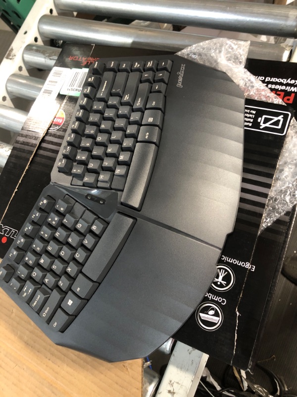 Photo 2 of Perixx PERIDUO-813B US, Wireless Ergonomic Compact Keyboard & Vertical Mouse - Bundle with a 6-Button Ergonomic Vertical Mouse - Black - US English