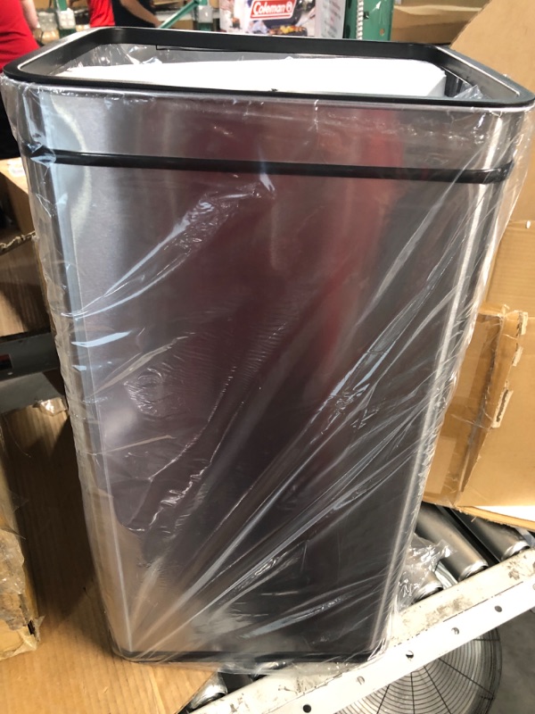 Photo 1 of *SEE NOTES* iTouchless 13 Gallon Automatic Trash Can with Odor-Absorbing Filter and Lid Lock Black / Stainless Steel