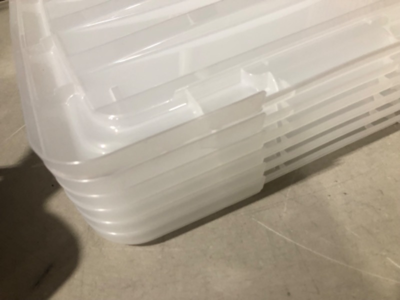 Photo 3 of ***DAMAGED - SEE NOTES/PICTURES*** IRIS USA 40 Qt. Plastic Storage Bin Totes, 6 Pack