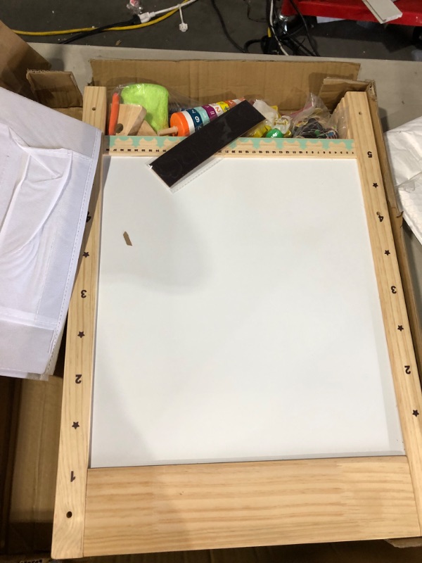 Photo 3 of **item used**
OMOTIYA 3-in-1 Wooden Easel for Kids, Toddle Double-Sided Easel with Magnetic Whiteboard 