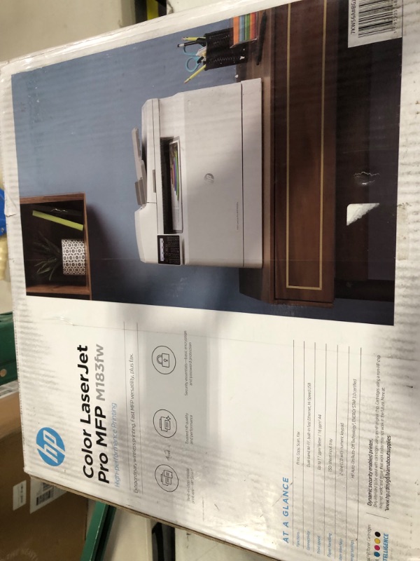 Photo 7 of HP Color Laserjet Pro MFP M183fw, White **NOT TESTED** **LOOKS BRAND NEW**