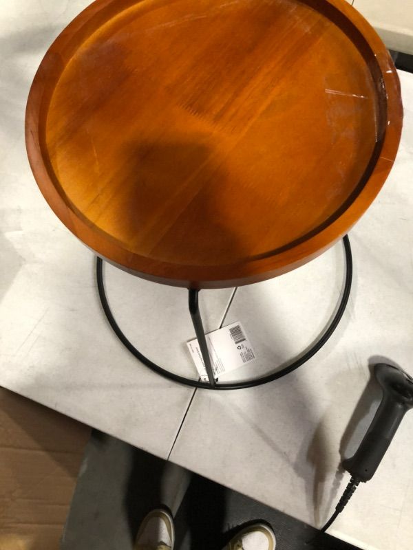 Photo 1 of 15 in. Wood Top Plant Stand