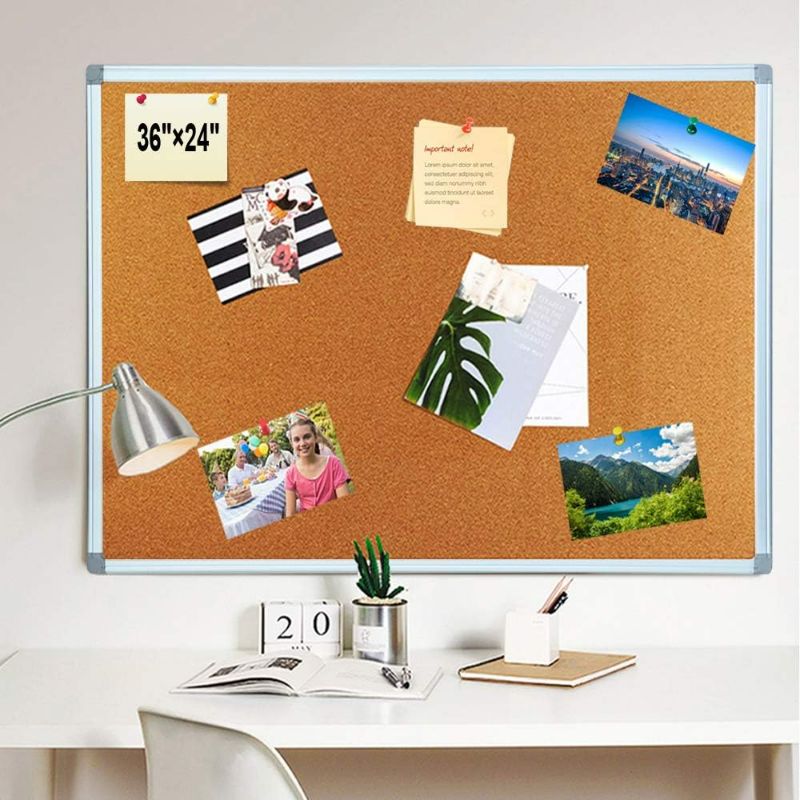 Photo 1 of BIBOC 24 x 36 inches Cork Board, Bulletin Board ***LOOKS BRAND NEW*** **BENT**