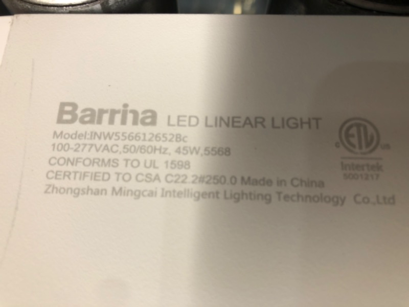 Photo 3 of Barrina 4FT LED Linear Light, 45W 0-10V 