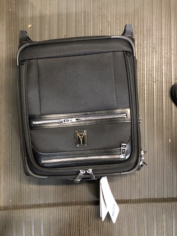 Photo 3 of *One Zipper Non-Functional, Not Main Zipper* Travelpro Platinum Elite Softside Expandable Luggage Shadow Black, Carry On 16-Inch **LOOKS BRAND NEW**