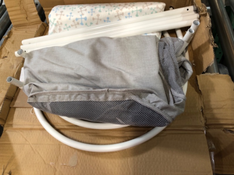 Photo 2 of Baby Basics™ Infant Bassinet, Gray, Portable and Collapsible, Includes Padded Insert Small