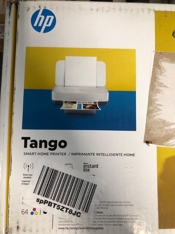 Photo 2 of HP - Tango Wireless Instant Ink Ready Inkjet Printer - Wisp Gray