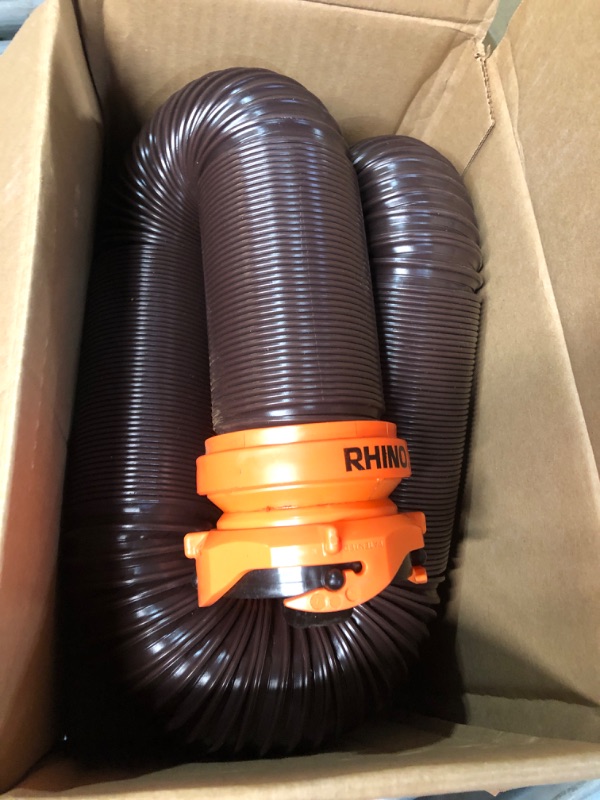 Photo 2 of Camco RhinoFLEX RV Sewer Hose Kit with Swivel Transparent 15 Feet (39770) 15ft