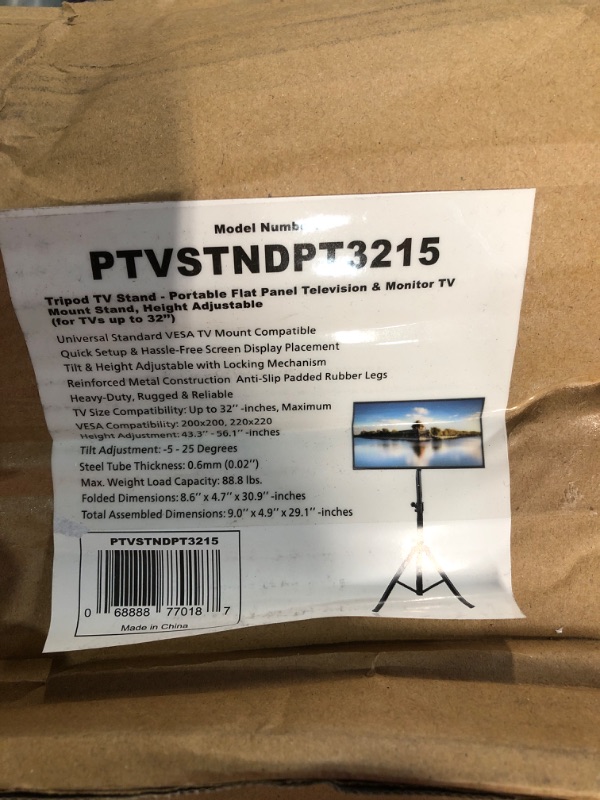 Photo 2 of Pyle Premium LCD Flat Panel TV Tripod, Portable TV Stand,