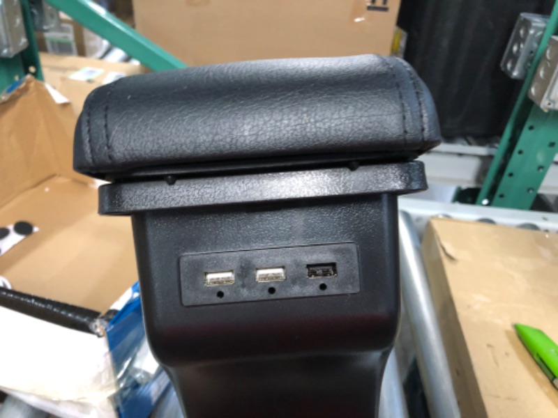 Photo 4 of Flymotor Custom Fit for Car Armrest Box 2009-2013 Honda Fit Jazz Accessories Storage Center- 3 USB Ports Armrest Organizer Box (All Black)