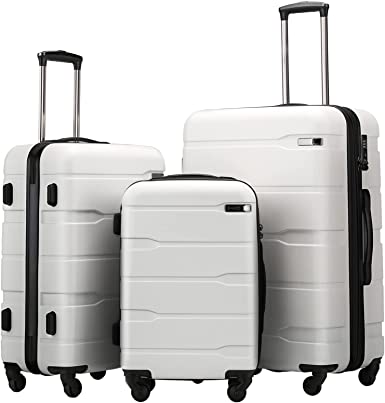 Photo 1 of **MINOR SCUFF MARKS**
Coolife Luggage Expandable 3 Piece Sets White