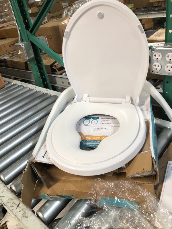 Photo 2 of (damaged) Toilet Seat With Toddler Seat Built in,White(16.5”) White Round