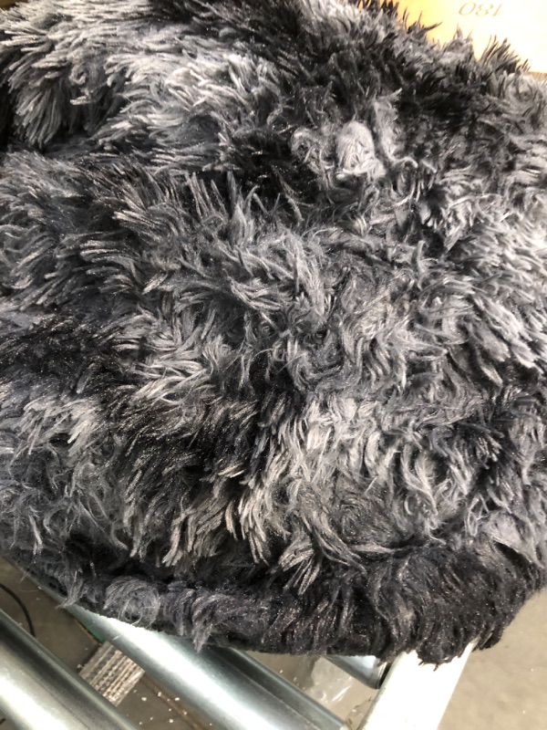 Photo 3 of (JUST THE BLANKET)3-Layer Luxury Flannel Fleece Thick Bed Blanket Full Queen Size, Soft Plush Velvet Sherpa Blanket , Breathable n Washable, Gray Grey Queen 86"x86"