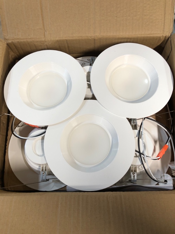 Photo 2 of Sunco Lighting 12 Pack 5/6 Inch LED Can Lights Retrofit Recessed Lighting, Baffle Trim, Dimmable, 2700K Soft White, 13W=75W, 1050 LM, Damp Rated, Replacement Conversion Kit, UL Energy Star
