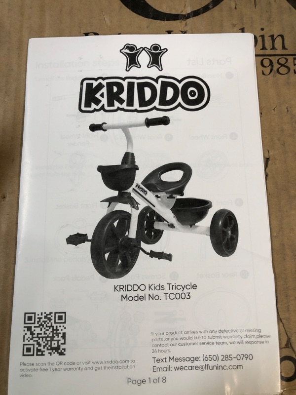 Photo 3 of KRIDDO Kids Tricycles Age 24 Month to 4 Years, Toddler Kids Trike for 2.5 to 5 Year Old, Gift Toddler Tricycles for 2-4 Year Olds, Trikes for Toddlers, Pink