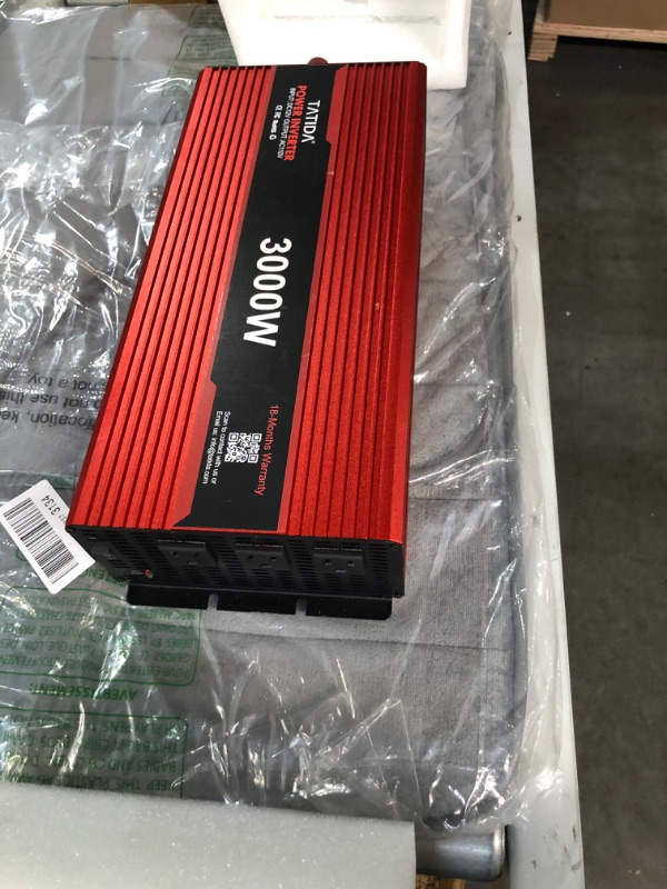 Photo 5 of 3000 watt Power Inverter 3000W Modified Sine Wave Inverter with 3 AC Outlets, Red