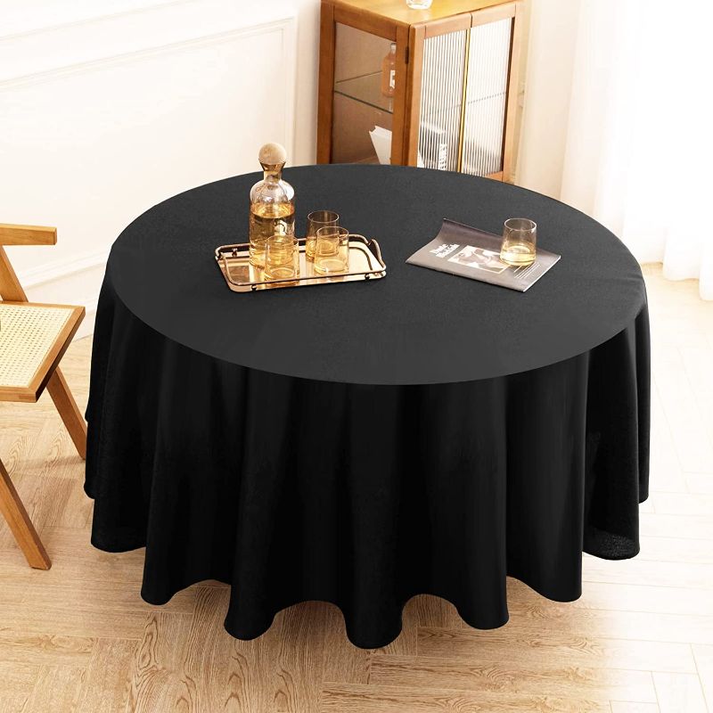 Photo 1 of  120 Inch Round Tablecloth, Stain-Wrinkle Resistant, and Washable, 