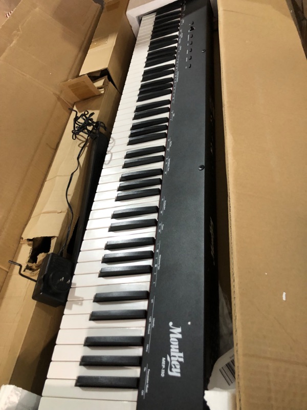 Photo 3 of ***** TESTED WORKS Moukey Beginner Digital Piano 88 Key Full-Size Semi-Weighted Electric Keyboard,