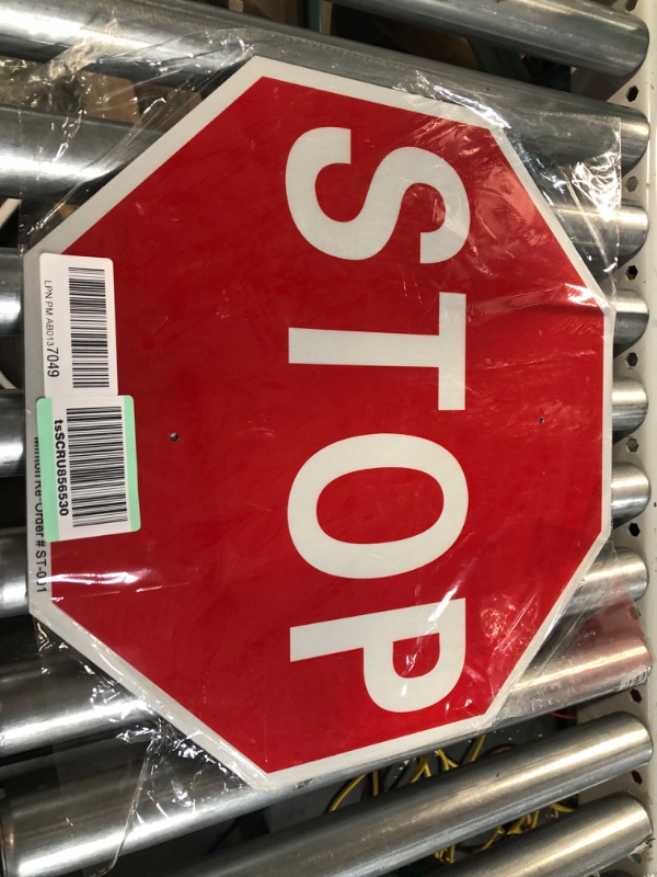 Photo 2 of Stop Sign, Street Road Reflective Signs, 18"x 18" 