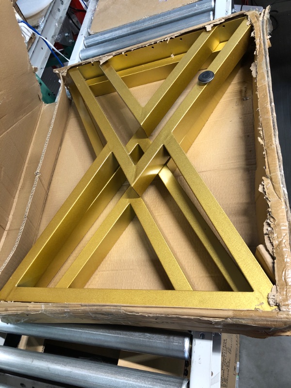 Photo 1 of -USED- HEONITURE Table Legs 28 inch Gold,Metal Modern Desk Legs Set of 2 