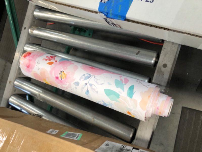 Photo 2 of **USED/ ITEM SIMILAR TO STOCK/NOT EXACT,SEE PIC*** Floral Wallpaper Peel and Stick Watercolor Cactus White/Pink/Green/Navy Blue Vinyl Self Adhesive Prepasted Decorative