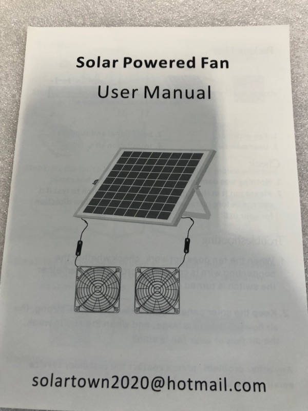 Photo 6 of 20W Solar Powered Fan, Solar Fan for Outside, Shed, Chicken Coop, Greenhouse with Two IPX7 Waterproof Fans 13Ft On/Off Switch 