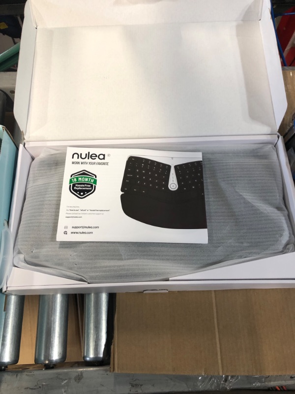 Photo 2 of **USED/SEE NOTES** Nulea Wireless Ergonomic Keyboard, 2.4G Split Keyboard with Cushioned Wrist and Palm Support