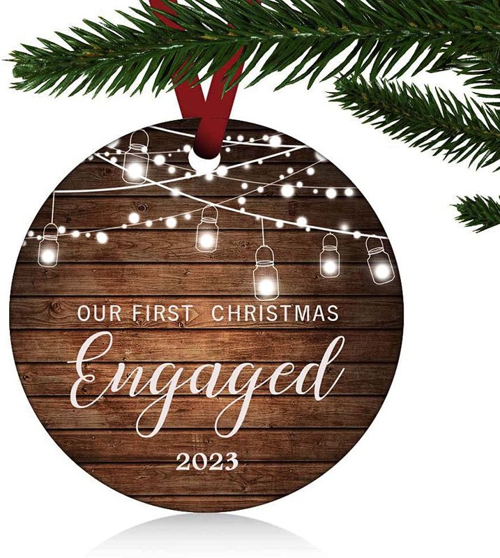 Photo 1 of **SAYS 2021**  Our First Christmas Engaged Ornaments 