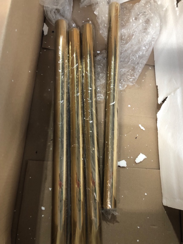 Photo 10 of *used/damage/see notes* 4PCS Gold Stanchion Posts Queue, 38 Inch Red Velvet Rope, Crowd Control Barriers Queue Line Rope, Barriers for Party Supplies