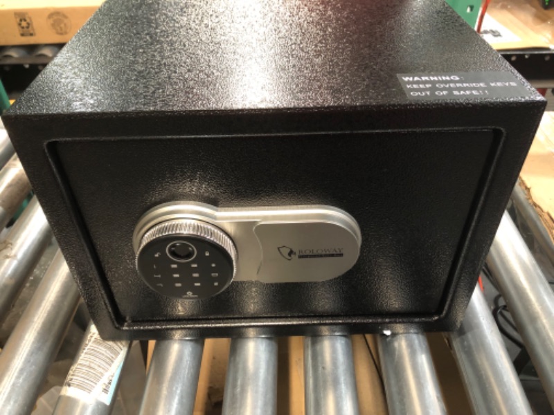 Photo 1 of ***UNABLE TO OPEN WITH KEY*** ROLOWAY Steel Money Safe Box with Biometric Fingerprint Lock, and Keys 