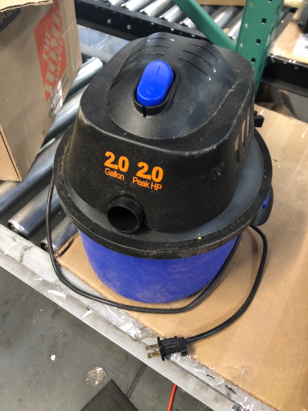 Photo 2 of **Heavily Used/Dirty** Koblenz WD-2L Portable Wet-Dry Vacuum, 2.0 Gallon/2.0HP, Blue+Black 