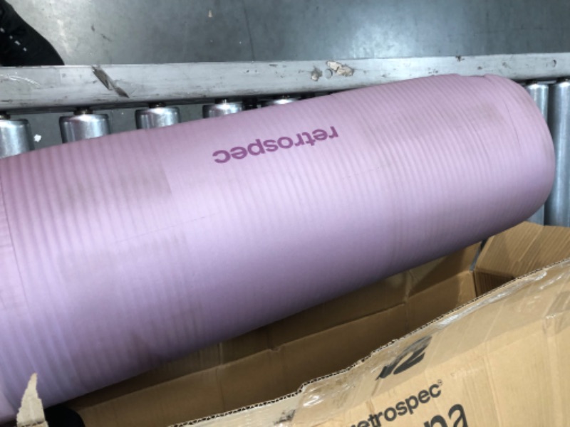 Photo 3 of *Used/Dirty* Retrospec Solana Yoga Mat 1/2" Thick with Nylon Strap, Violet Haze