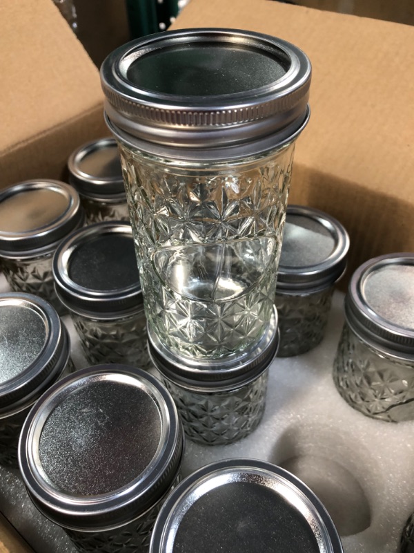 Photo 3 of *2 Lids Minor Scratches* Verones Canning Mason Jars 12 oz, with Regular Lids,15 Pack