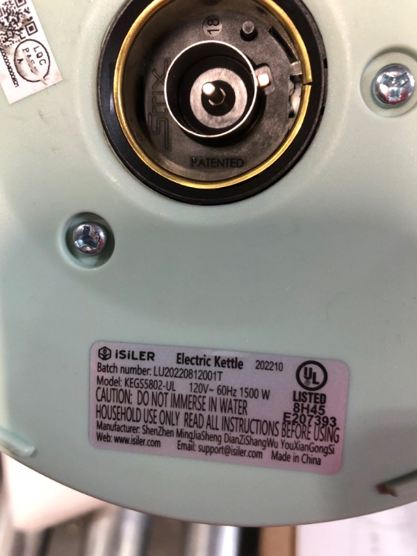 Photo 2 of **Used/Dirty** iSiLER 1500W Electric Kettle, 1.7 L with LED Indicator, Green