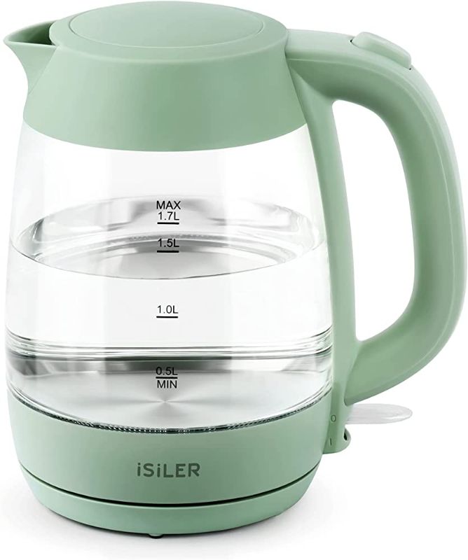 Photo 1 of **Used/Dirty** iSiLER 1500W Electric Kettle, 1.7 L with LED Indicator, Green