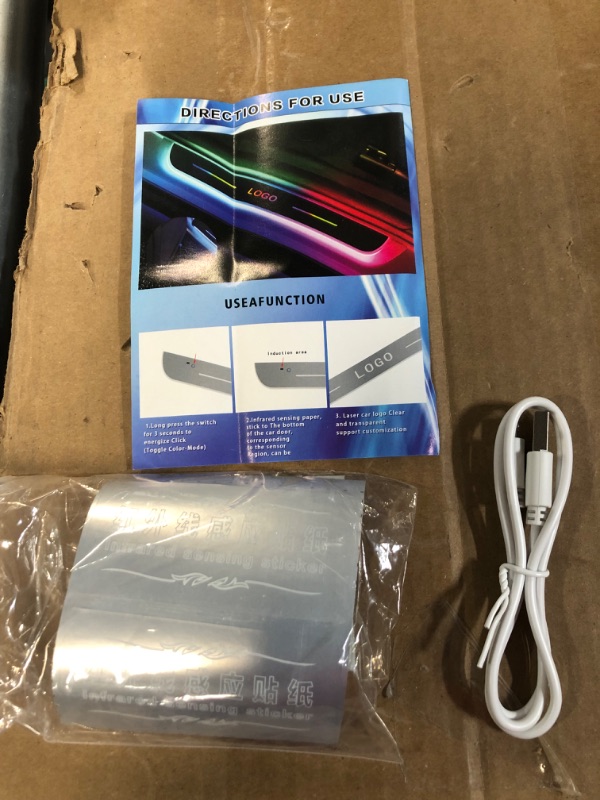 Photo 2 of 4Pcs LED Door Sill Lights Wiring-Free, 7 Preset Lighting Colors, Auto-Sensing, IP67 Waterproof