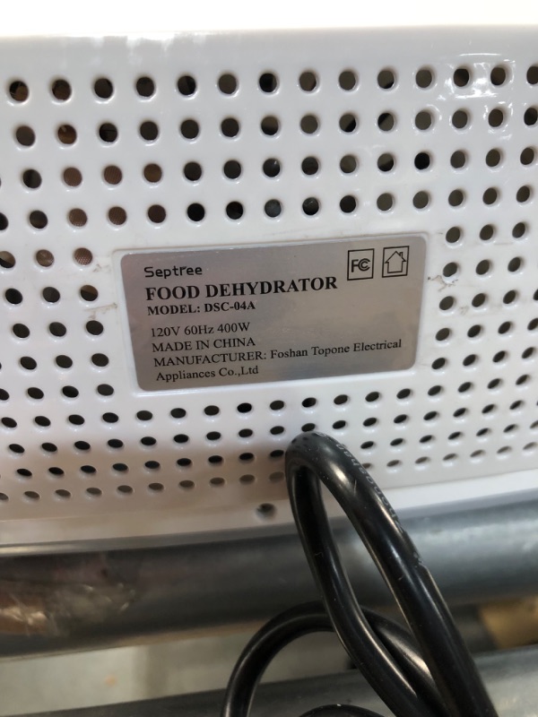 Photo 6 of *Missing 2 Trays* Septree Food Dehydrator 4 Stainless Steel Trays, with Digital Timer, Temperature Control and Safety Over Heat Protection