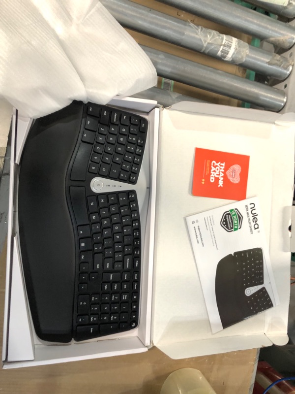 Photo 2 of Nulea Wireless Ergonomic Keyboard, 2.4G Split Keyboard with Cushioned Wrist and Palm Support, Arched Keyboard Design for Natural Typing, Compatible with Windows/Mac