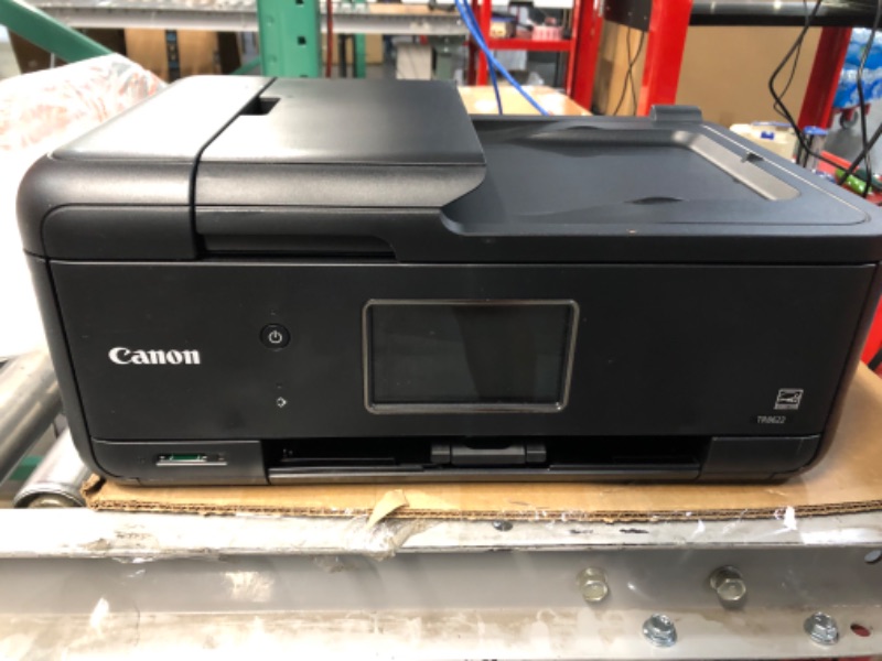 Photo 1 of Canon TR8620 All-in-One Printer for Home Office | Copier |Scanner| Fax |Auto Document Feeder | Photo and Document Printing | Airprint (R) and Android Printing, Black