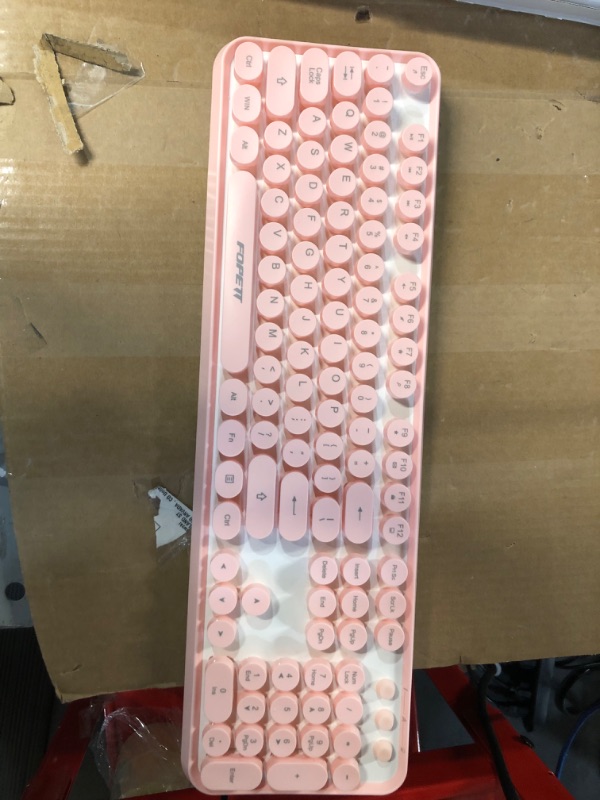 Photo 1 of SADES V2020 Wireless Keyboard and Mouse Combo,Pink Wireless Keyboard with Round Keycaps,2.4GHz Dropout-Free Connection,Long Battery Life,Cute Wireless Moues for PC/Laptop/Mac(Pink) white pink