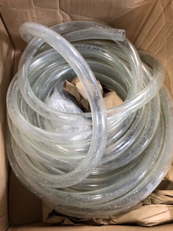Photo 2 of Clear Vinyl Tubing Flexible PVC Tubing, Hybrid PVC Hose, Lightweight Plastic Tubing, by 1/2 Inch ID, 25-Feet Length ID 1/2 INCH 25 Feet