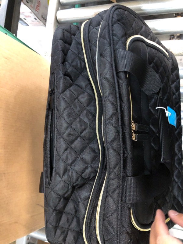 Photo 3 of BAGSMART 17.3 Inch Rolling Laptop Bag Women Men,Rolling Briefcase for Women with Wheels,Rolling Computer Bags Laptop Case for Work Travel Business,Quilted Black