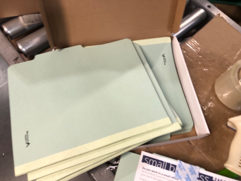 Photo 3 of 10 Letter Size Gray Green Classification Folders - 2 Divider - 2 Inch Tyvek Expansions - Durable 2 Prongs 