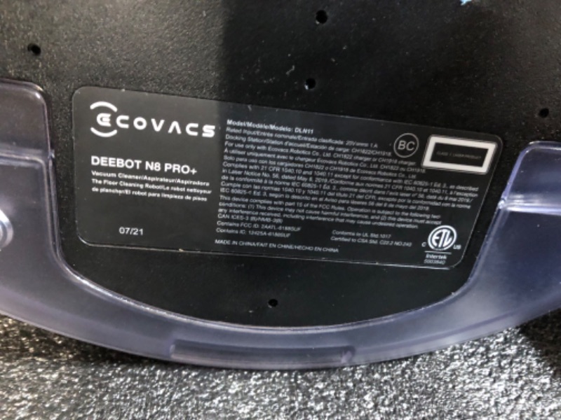 Photo 6 of **BRAND NEW** ECOVACS Deebot N8 Pro+ Robot Vacuum and Mop Cleaner, with Self Empty Station, 2600Pa Suction, Laser Based LiDAR Navigation